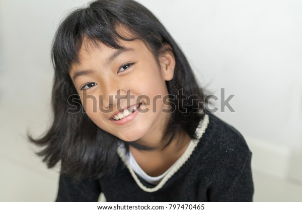 Portrait Asian Cute Girl Short Hair Stock Photo Edit Now 797470465