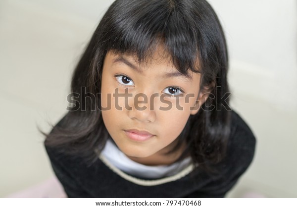Portrait Asian Cute Girl Short Hair Stock Photo Edit Now
