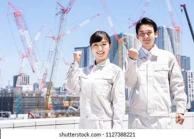 Portrait Of Asian Engineer In Construction Site