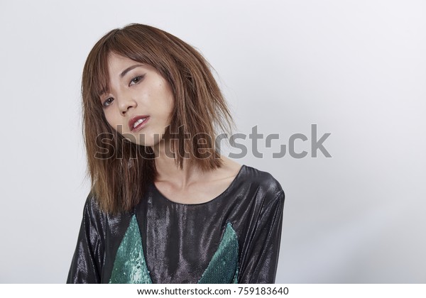 Portrait Asian Girl Posing Young Short Stock Photo Edit Now