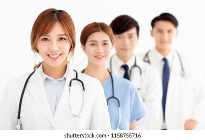 Portrait Of Asian Medical Team, Doctors And Nurses.