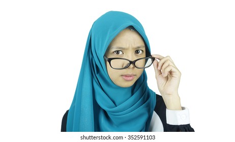 portrait of asian moslem girl wearing a dress