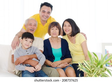 Portrait Of Asian Three Generations Family