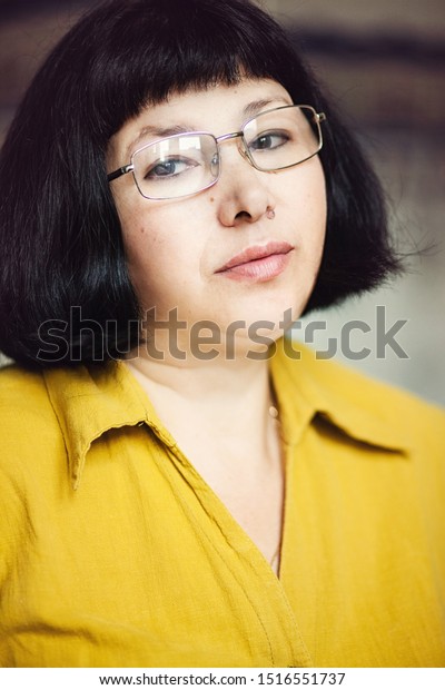 Portrait Asian Woman Short Haircut Stock Photo Edit Now