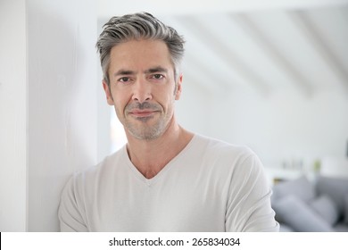 Portrait of attractive 50-year-old man