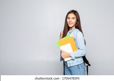 Portrait Of Attractive Cute Young Student Girl.