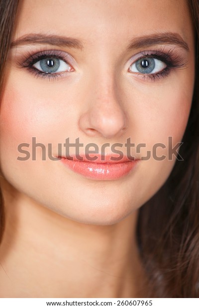 Portrait Attractive Fashionable Young Brunette Woman Stock Photo ...