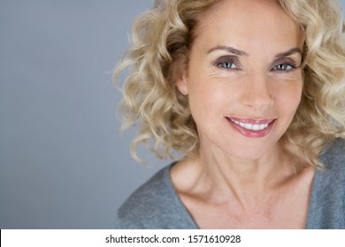 A portrait of an attractive middle-aged woman