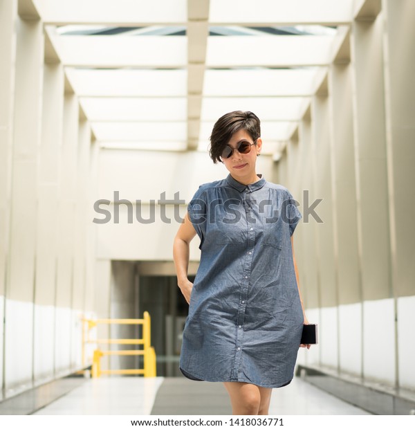 Portrait Attractive Short Hair Asian Woman Stock Photo Edit Now