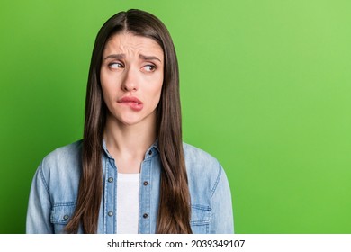 Portrait Attractive Worried Miserable Girl Looking Stock Photo ...