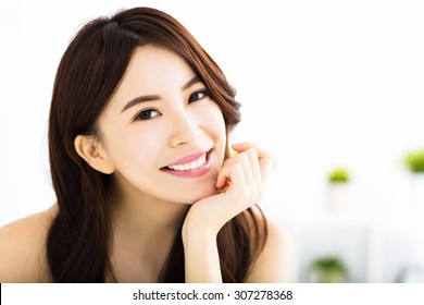 portrait of attractive young smiling woman