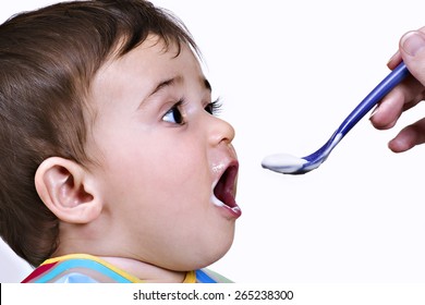 Portrait Of A Baby Eating