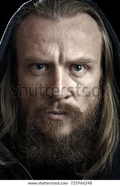 Portrait Bearded Severe Man Head Shot Stock Photo 725966248 Shutterstock