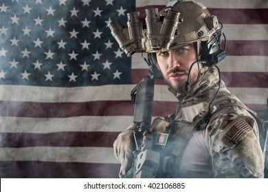 Portrait Bearded Us Army Soldier Night Stock Photo 402106885 | Shutterstock