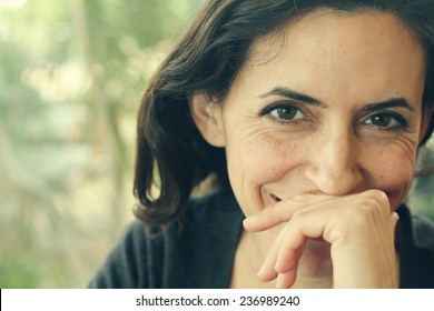 Portrait of beautiful 35 years old woman