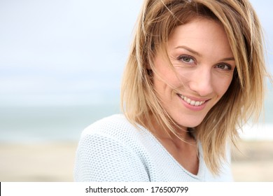 Portrait of beautiful 40-year-old blond woman - Shutterstock ID 176500799