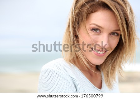 Portrait of beautiful 40-year-old blond woman
