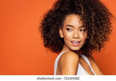 Portrait Of Beautiful African American Female Model 