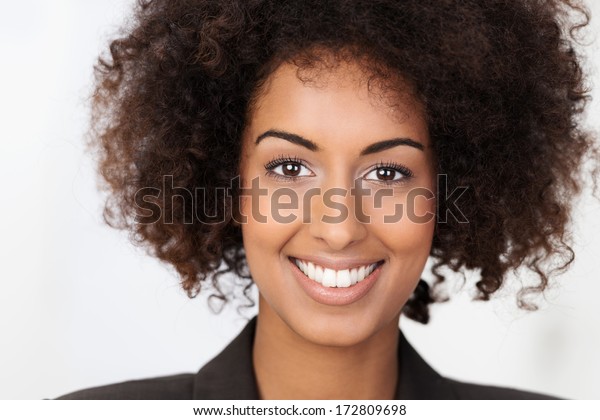 Portrait Beautiful African American Woman Cute Stock Photo Edit