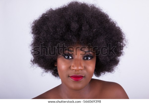 Portrait Beautiful African American Woman Afro Stock Photo