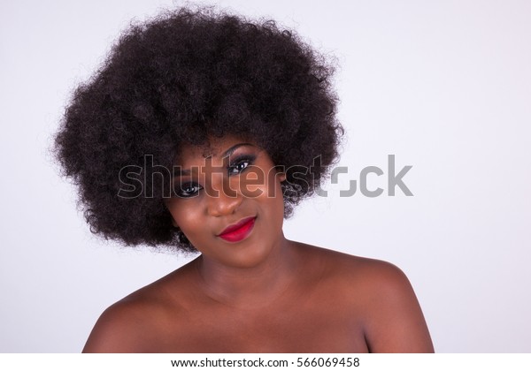 Portrait Beautiful African American Woman Afro Stock Image