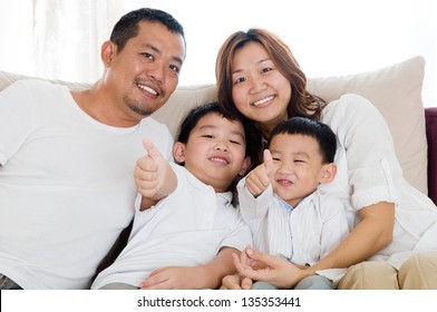 portrait of beautiful asian family