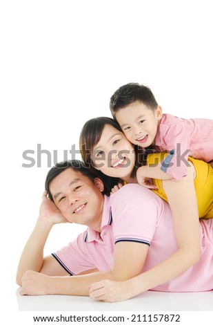 Portrait of beautiful asian family