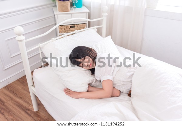 Portrait Beautiful Asian Young Woman Sleep Stock Photo Edit Now