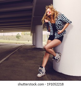 African Woman Afro Hair Jeans Shorts Stock Photo Edit Now 1502659250 African Woman Afro Hair Jeans Shorts Stock Photo Edit Now 1502659250