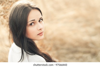 portrait of a beautiful brunette