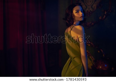 Similar – Image, Stock Photo evening sun Woman Feminine