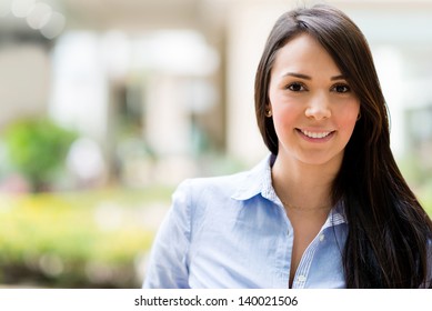 Portrait Of A Beautiful Casual Business Woman Smiling