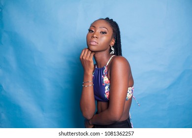 Portrait Of Beautiful Female Dread Locks Fashion Model 