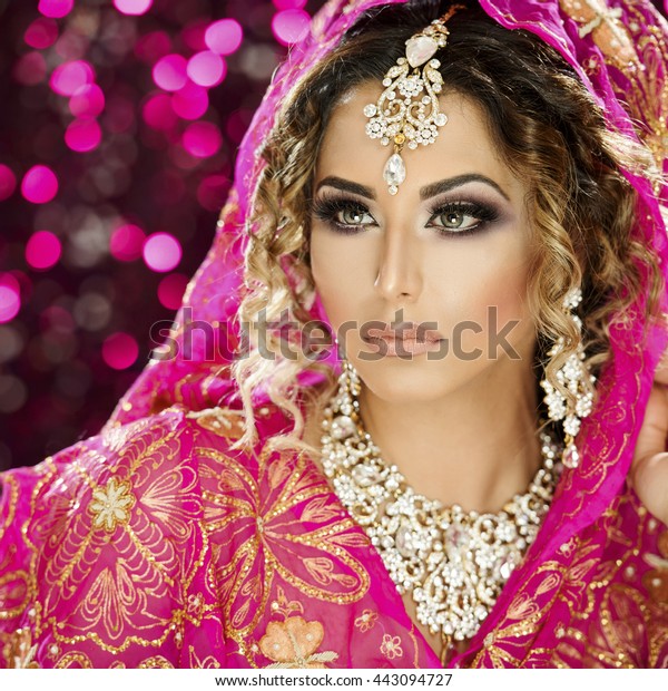 Portrait Beautiful Female Model Traditional Ethnic Stock Photo (Edit