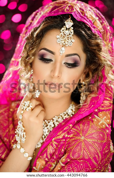 Portrait Beautiful Female Model Traditional Ethnic Stock Photo (Edit