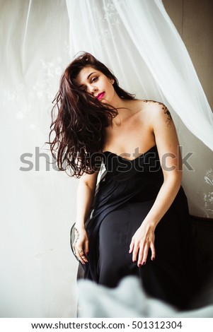 Flowing Black Dress Girl