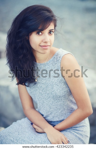 Portrait Beautiful Hispanic Latino White Girl Stock Photo Edit