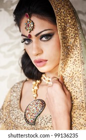 Portrait Of A Beautiful Indian Bride