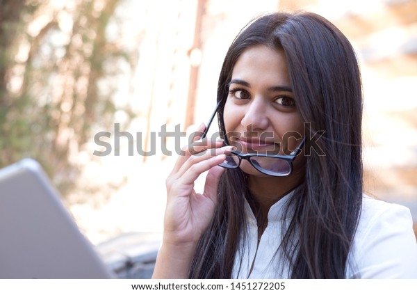 Portrait Beautiful Indian Girl Business Woman Stock Photo 1451272205 ...