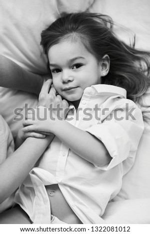 Similar – kid girl relaxing at home in weekend morning