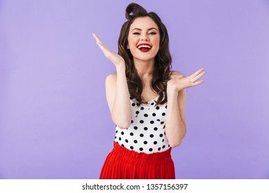 Portrait Beautiful Pinup Girl Wearing Bright Stock Photo 1357156397 ...