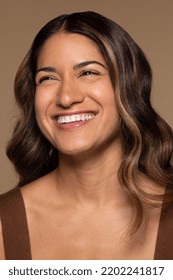 Portrait Of Beautiful Puerto Rican Woman In Her 20s Posing With Confidence On Neutral Background