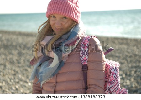 autumn. Young woman