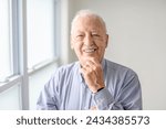 A portrait of a beautiful senior 80s man