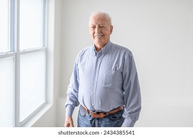 A portrait of a beautiful senior 80s man - Powered by Shutterstock