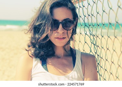 Portrait Of Beautiful Serious 35 Years Old Woman