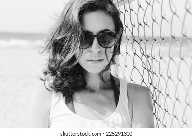 Portrait Of Beautiful Serious 35 Years Old Woman