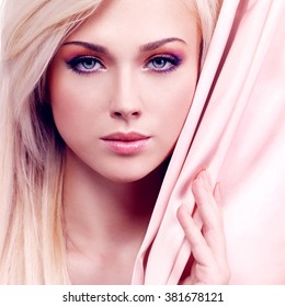 Portrait Beautiful Sexy Tender Woman Pink Stock Photo Shutterstock