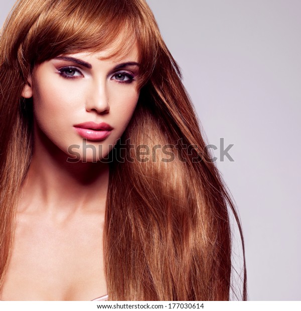 Portrait Beautiful Sexy Woman Long Hair Stock Photo Edit Now