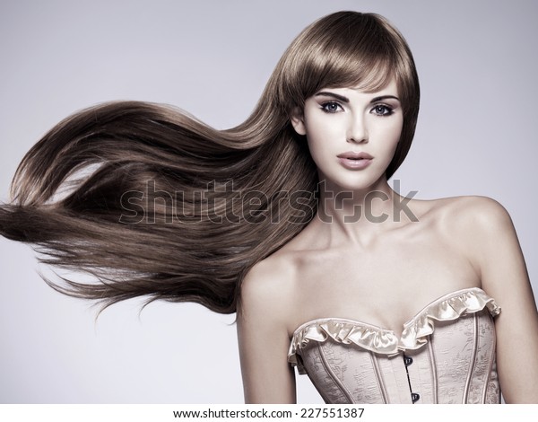 Portrait Beautiful Sexy Woman Long Hair Stock Photo Edit Now